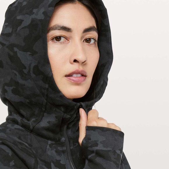 Lululemon Scuba Hoodie *Light Cotton Fleece Incognito Camo Multi Grey - Size 8 - Picture 3 of 5